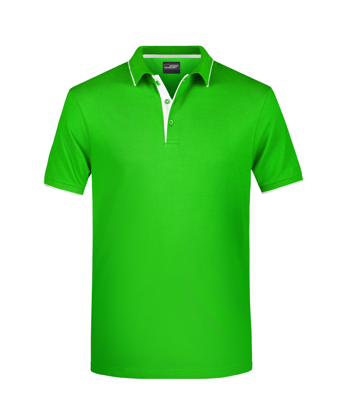 Men´s Polo Stribe - Frog/White