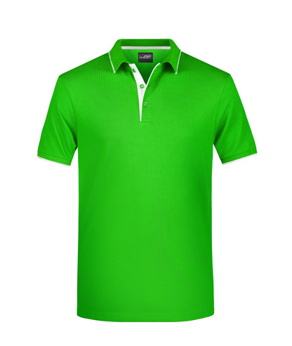 Men´s Polo Stribe - Frog/White
