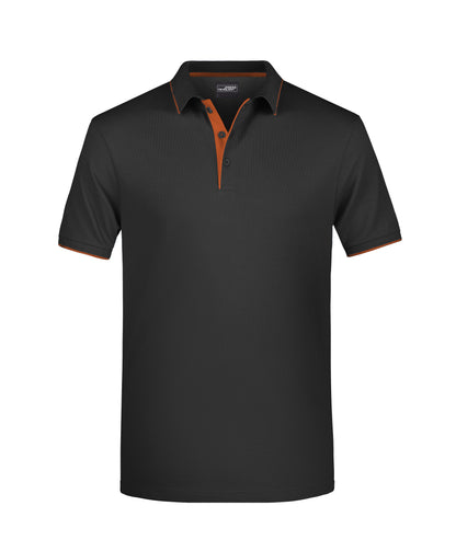 Men´s Polo Stribe - Black/Orange