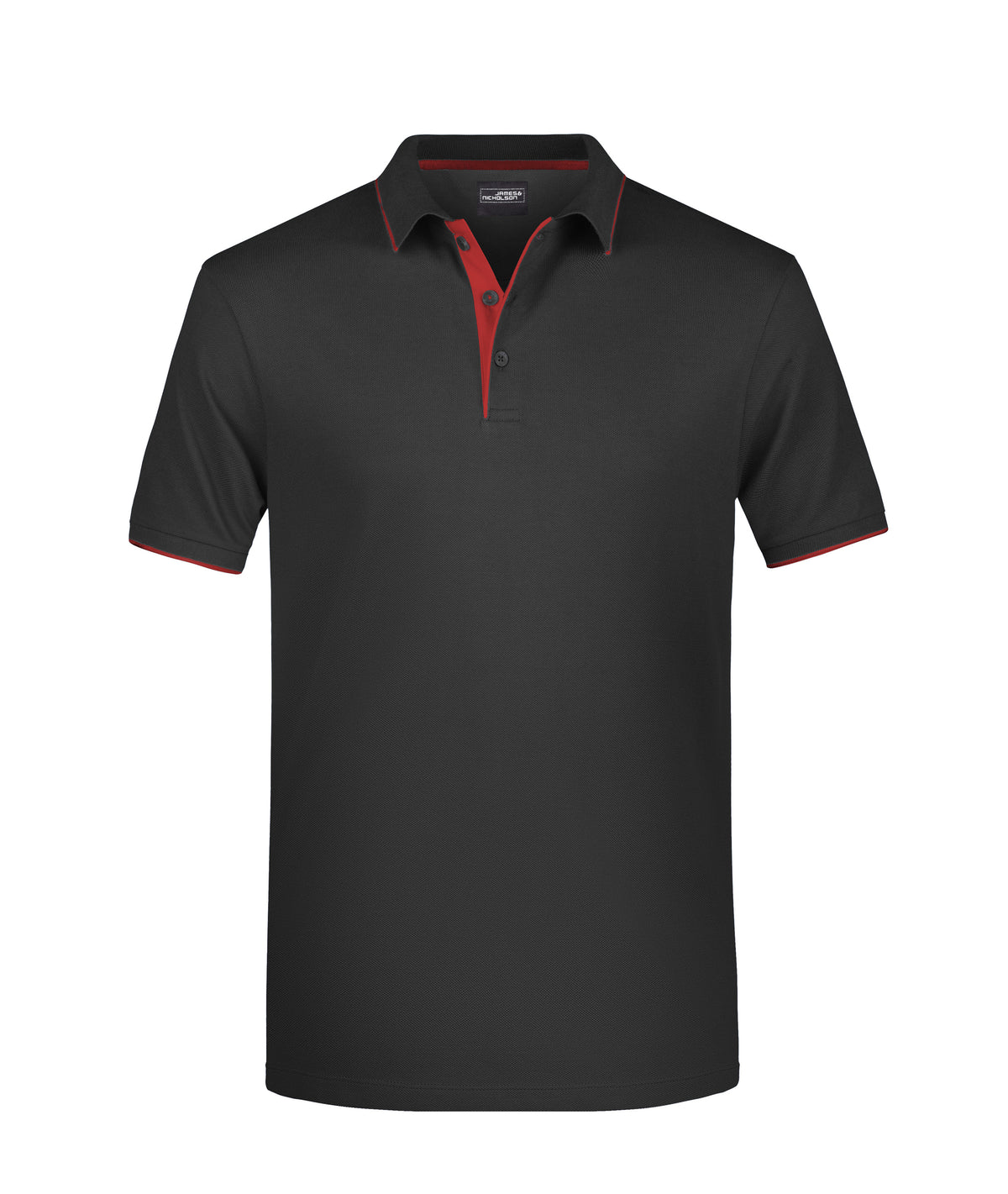 Men´s Polo Stribe - Black/Red