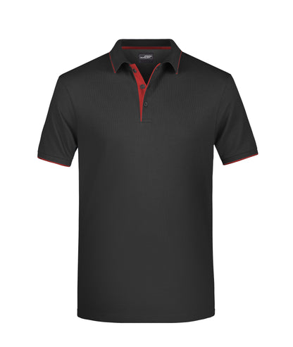 Men´s Polo Stribe - Black/Red