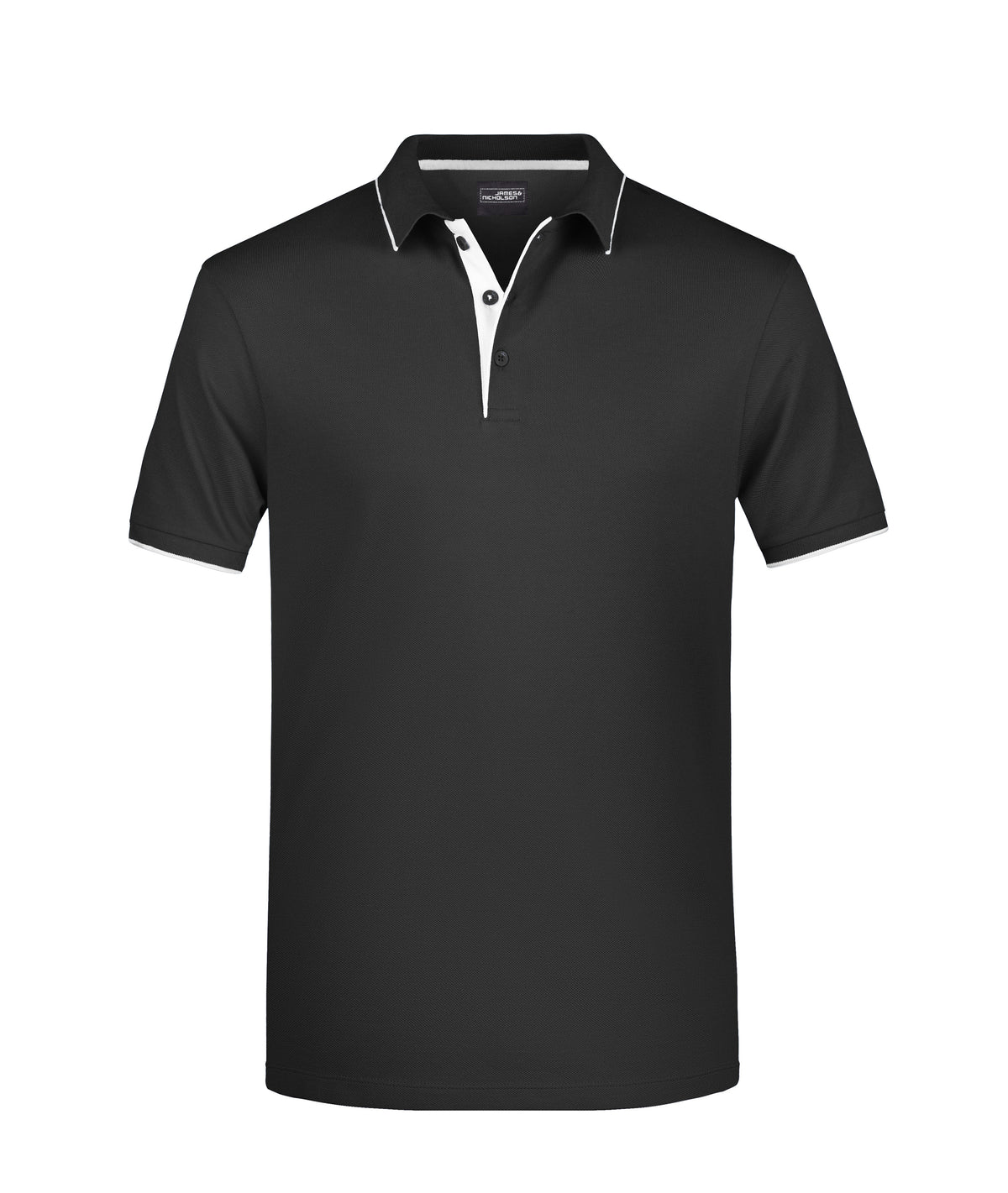 Men´s Polo Stribe - Black/Silver