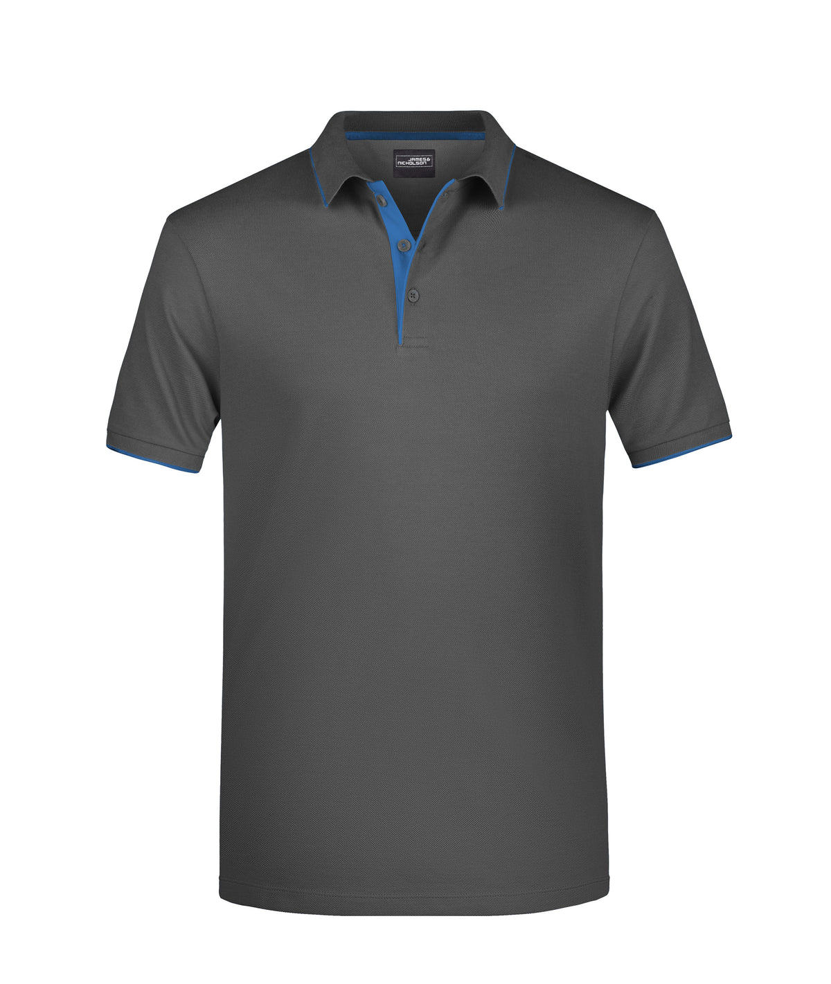 Men´s Polo Stribe - Graphite/Aqua