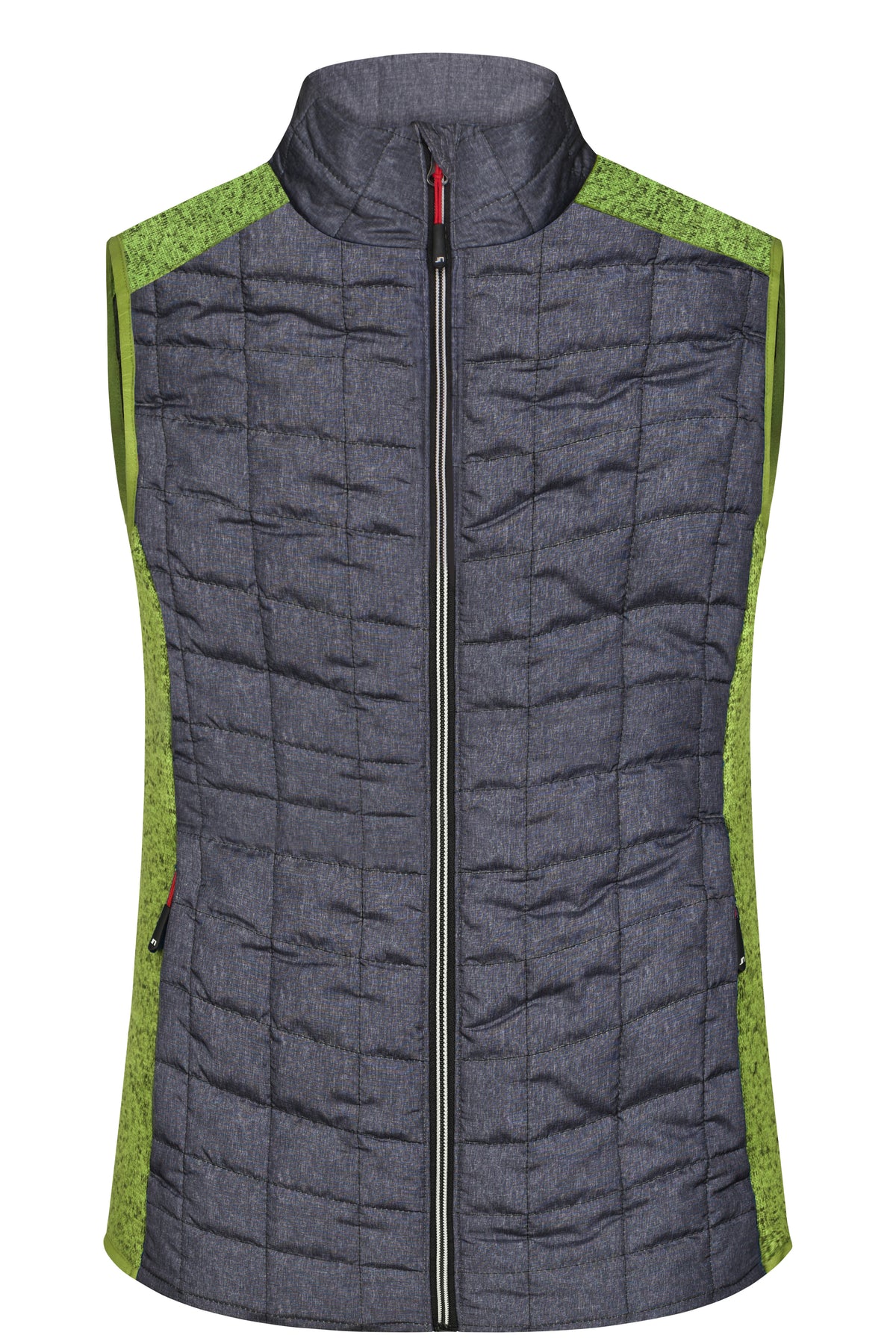Ladies´ Knitted Hybrid Vest - Kiwi-melange/Anthracite-melang