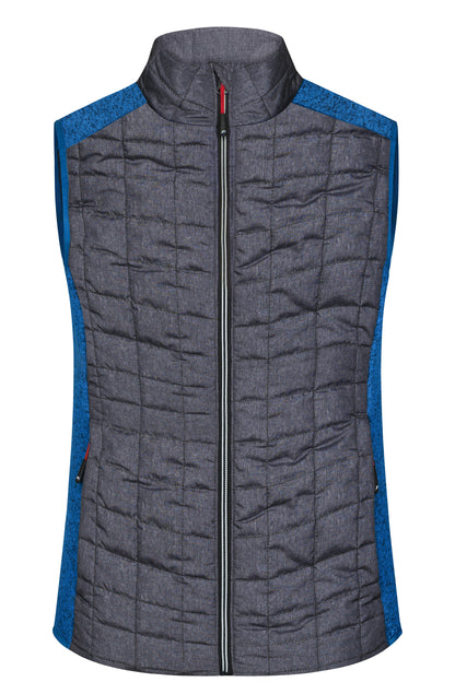 Ladies´ Knitted Hybrid Vest - Royal-melange/Anthracite-melan