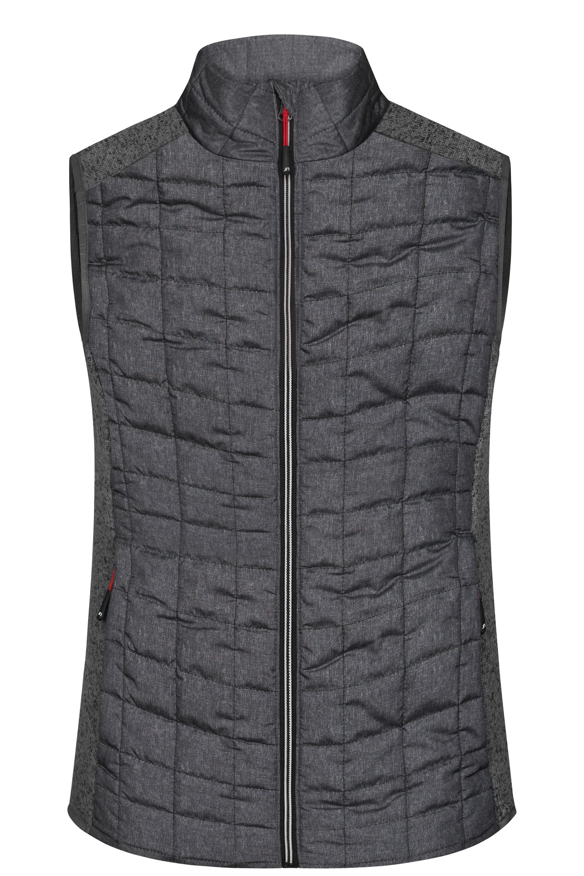 Ladies´ Knitted Hybrid Vest - Grey-melange/Anthracite-melang