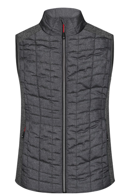 Ladies´ Knitted Hybrid Vest - Grey-melange/Anthracite-melang