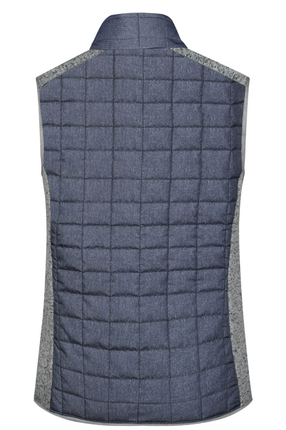 Ladies´ Knitted Hybrid Vest - Light-melange/Anthracite-melan