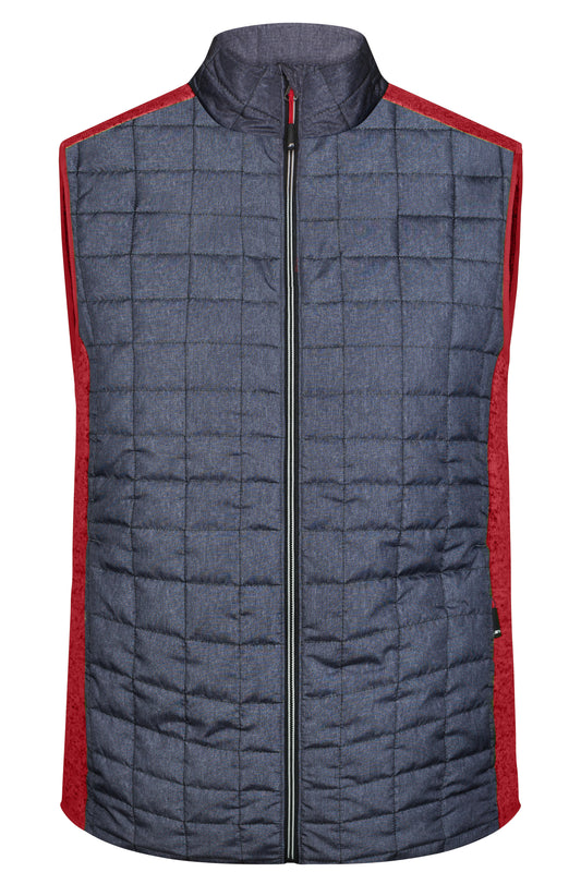 Men´s Knitted Hybrid Vest - Red-melange/Anthracite-melange