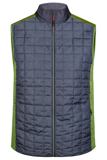 Men´s Knitted Hybrid Vest - Kiwi-melange/Anthracite-melang