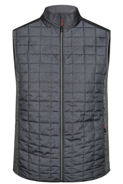 Men´s Knitted Hybrid Vest - Grey-melange/Anthracite-melang