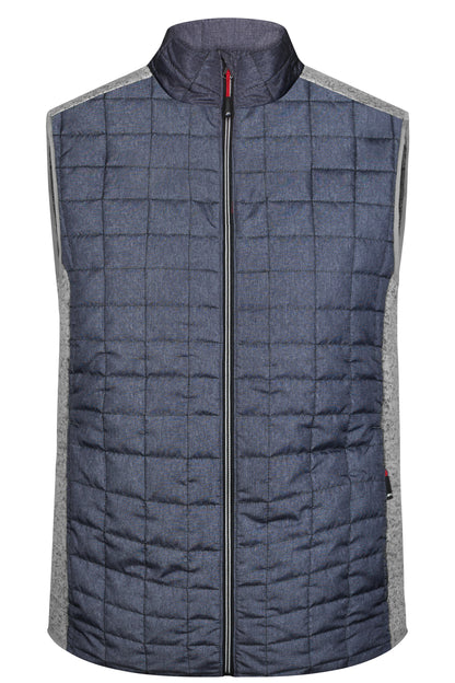 Men´s Knitted Hybrid Vest - Light-melange/Anthracite-melan