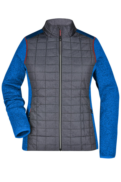 Ladies´ Knitted Hybrid Jacket - Royal-melange/Anthracite-melan