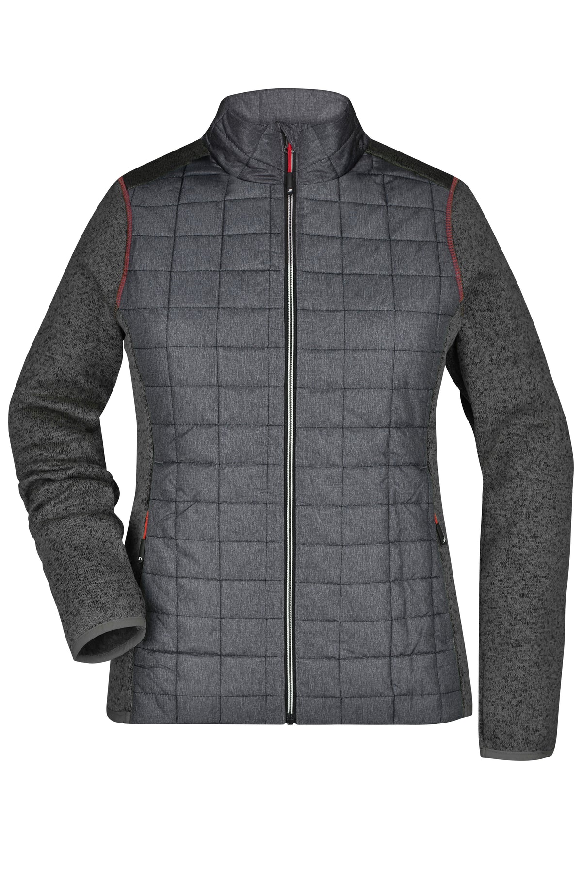Ladies´ Knitted Hybrid Jacket - Grey-melange/Anthracite-melang