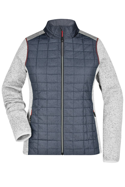 Ladies´ Knitted Hybrid Jacket - Light-melange/Anthracite-melan