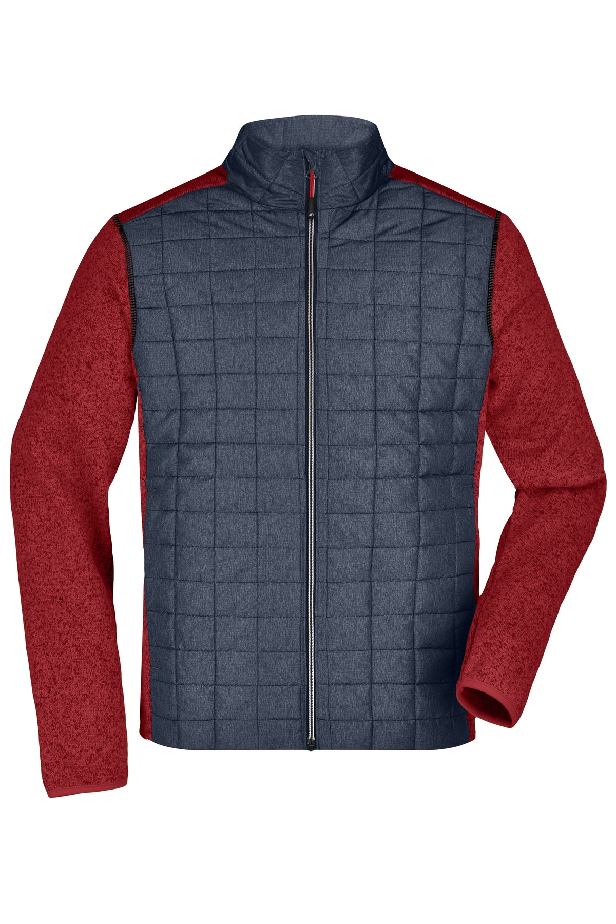 Men´s Knitted Hybrid Jacket - Red-melange/Anthracite-melange