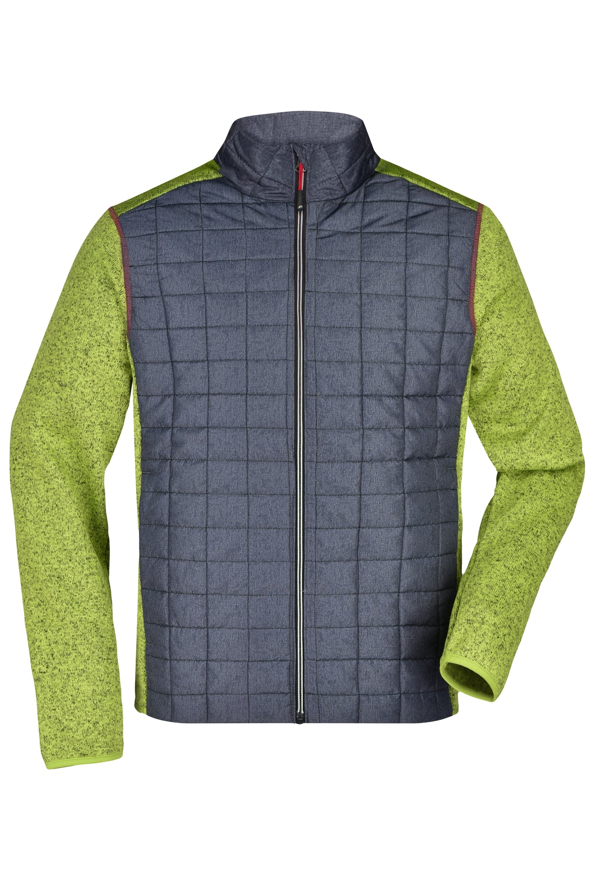 Men´s Knitted Hybrid Jacket - Kiwi-melange/Anthracite-melang
