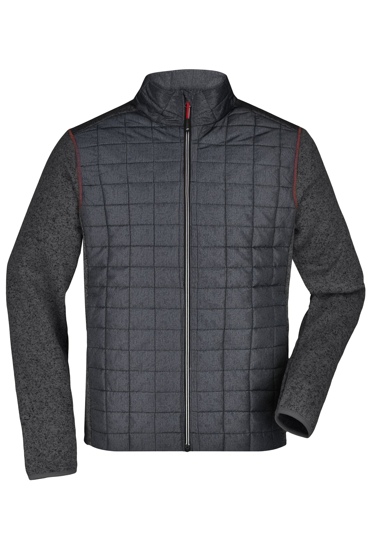 Men´s Knitted Hybrid Jacket - Grey-melange/Anthracite-melang