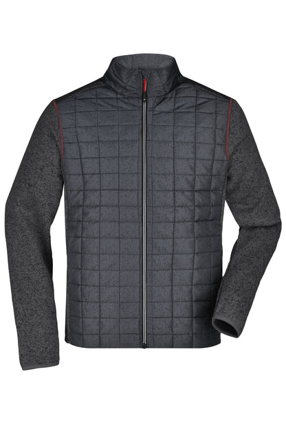 Men´s Knitted Hybrid Jacket - Grey-melange/Anthracite-melang