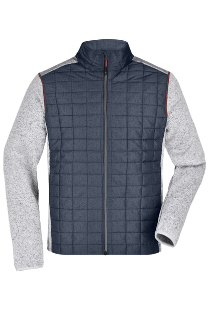 Men´s Knitted Hybrid Jacket - Light-melange/Anthracite-melan