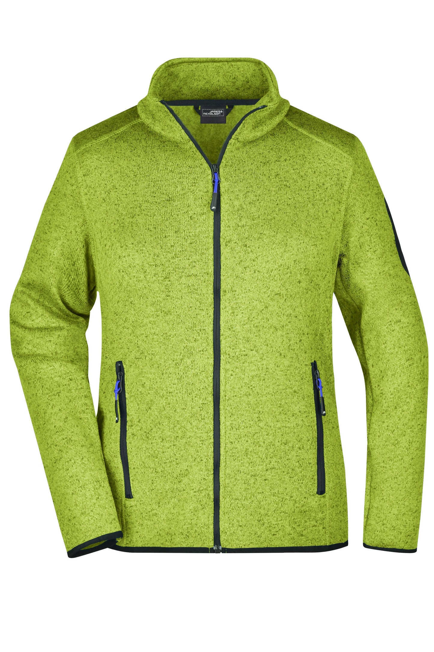 Ladies Knitted Fleece Jacket - Kiwi-melange/Royal