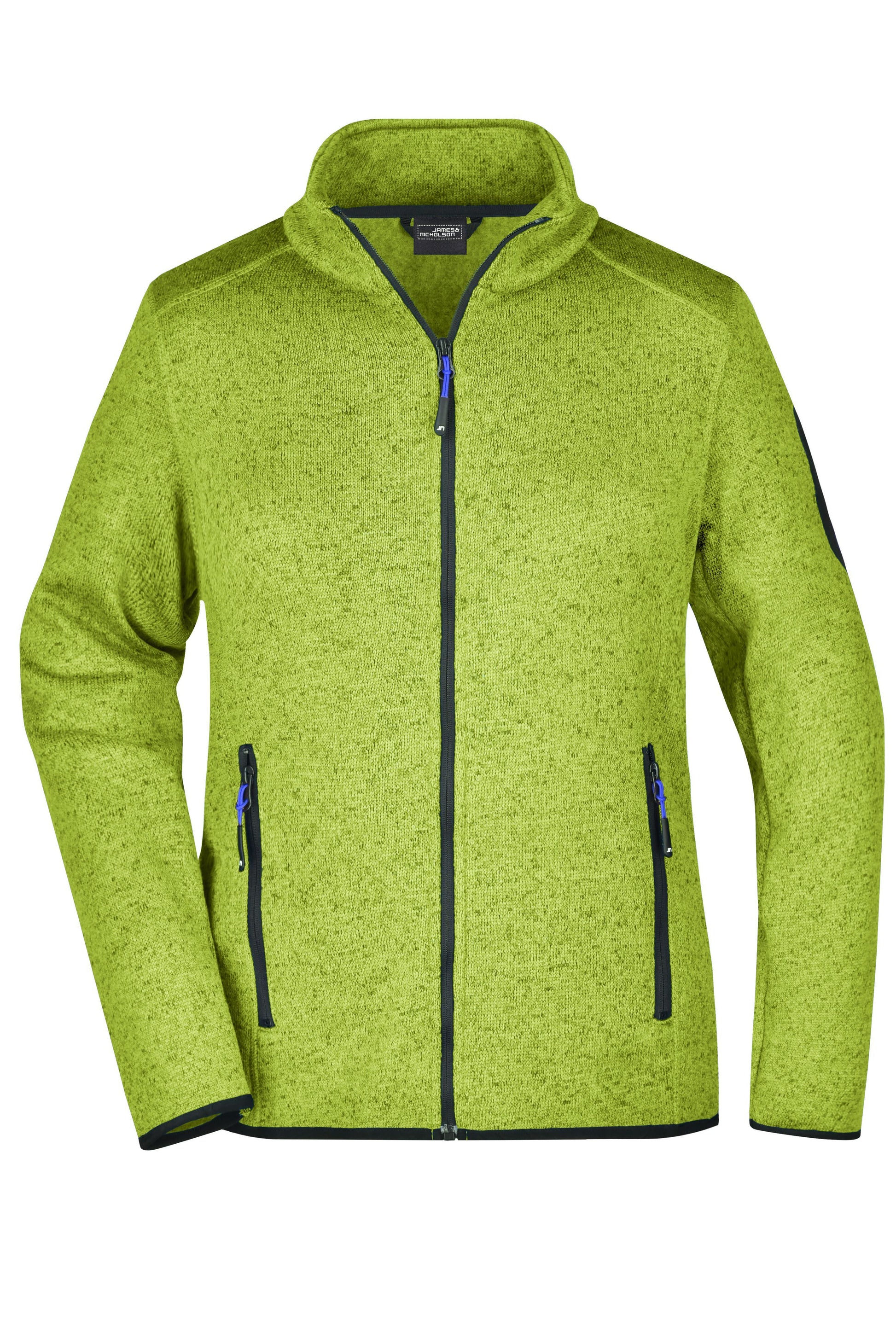 Ladies Knitted Fleece Jacket - Kiwi-melange/Royal