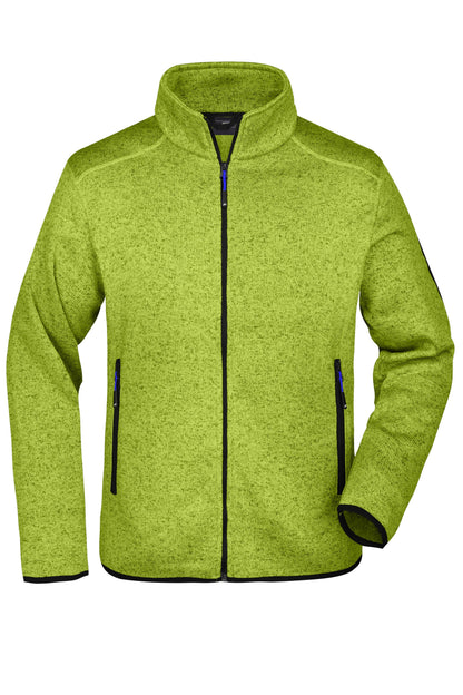 Men´s Knitted Fleece Jacket - Kiwi-melange/Royal