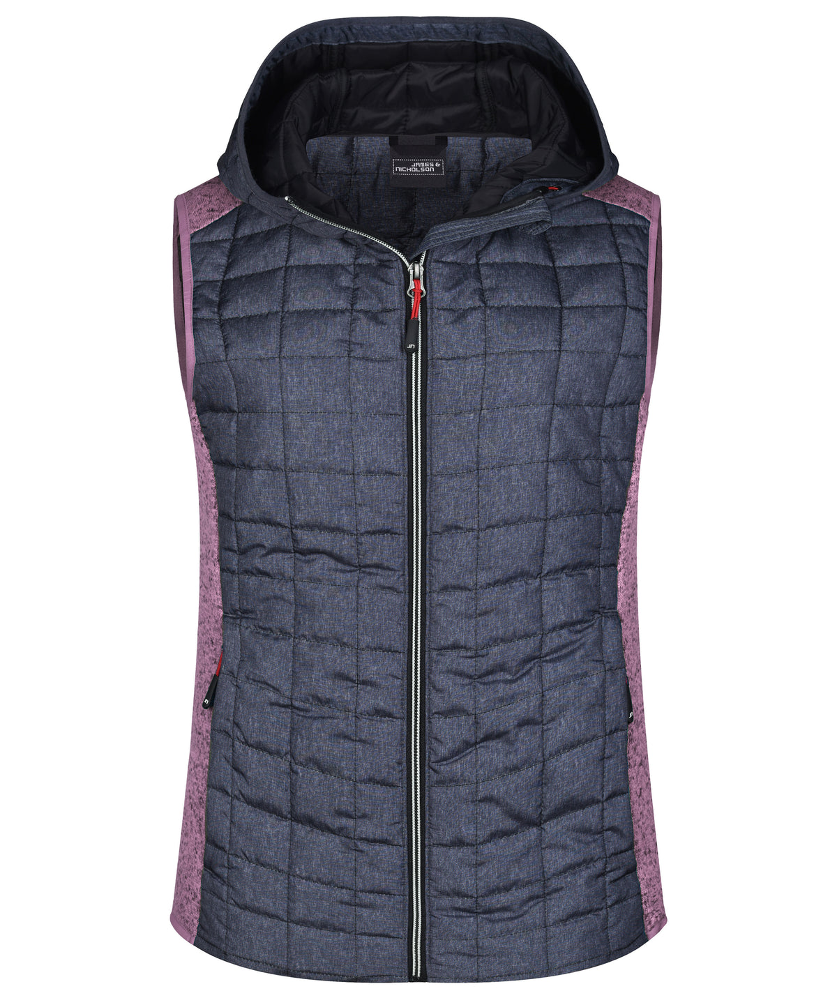 Ladies´ Knitted Hybrid Vest - Pink-melange/Anthracite-melang