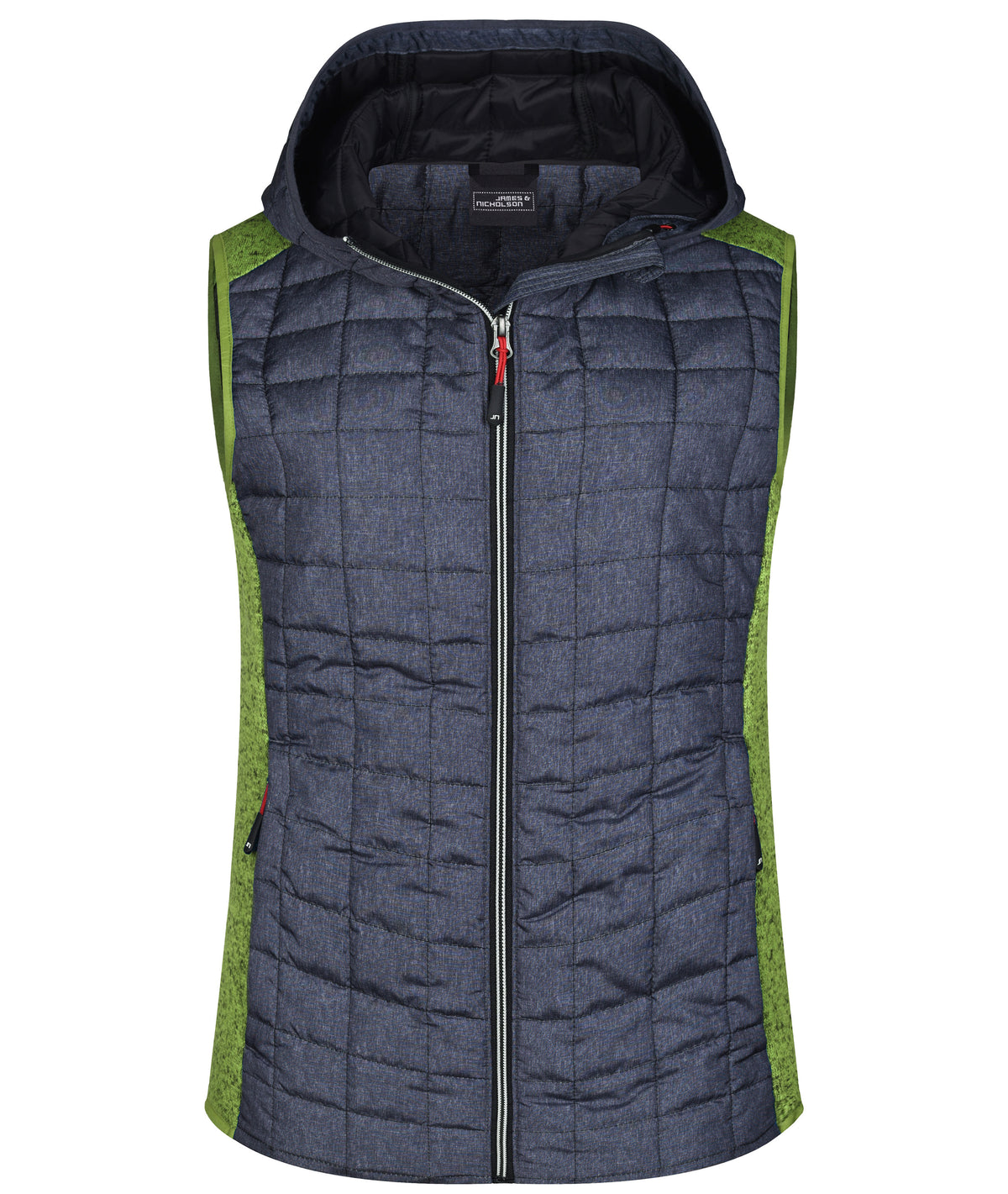 Ladies´ Knitted Hybrid Vest - Kiwi-melange/Anthracite-melang