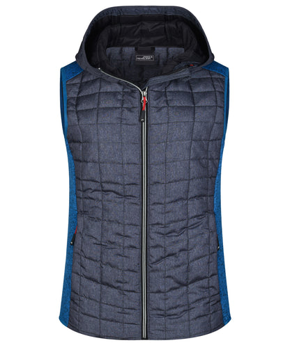 Ladies´ Knitted Hybrid Vest - Royal-melange/Anthracite-melan