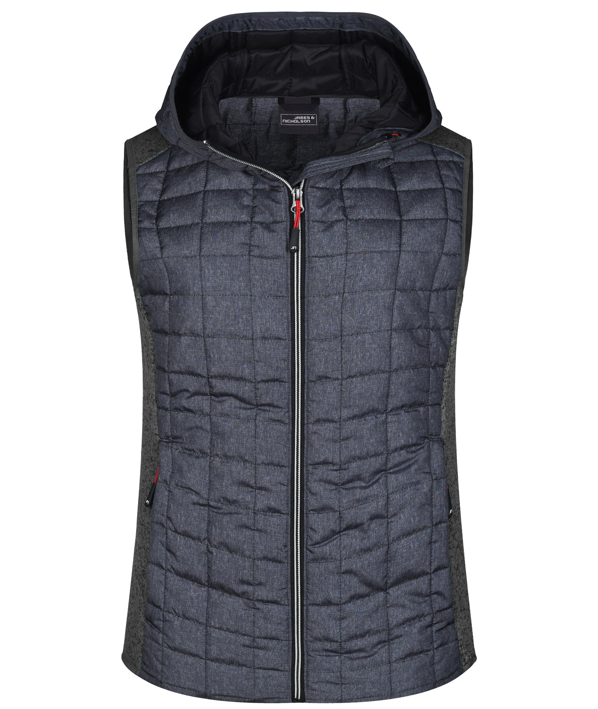 Ladies´ Knitted Hybrid Vest - Grey-melange/Anthracite-melang