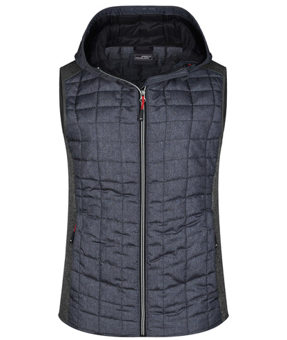 Ladies´ Knitted Hybrid Vest - Grey-melange/Anthracite-melang