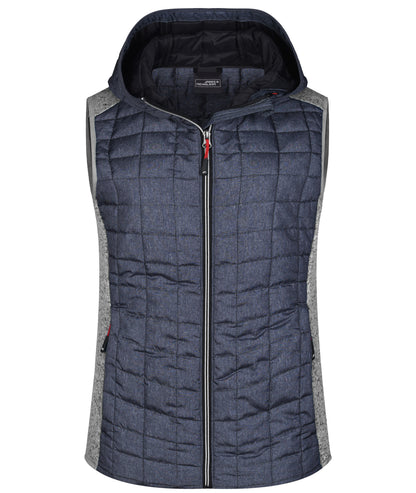 Ladies´ Knitted Hybrid Vest - Light-melange/Anthracite-melan