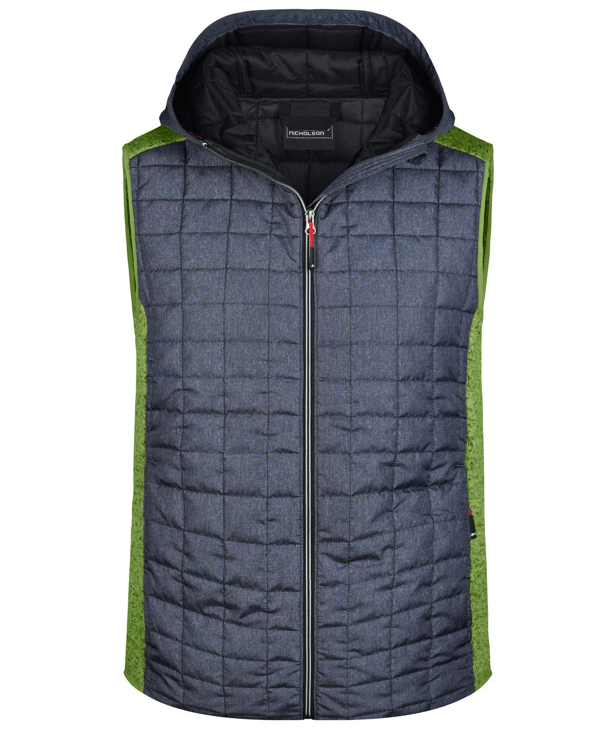 Men´s Knitted Hybrid Vest - Kiwi-melange/Anthracite-melang