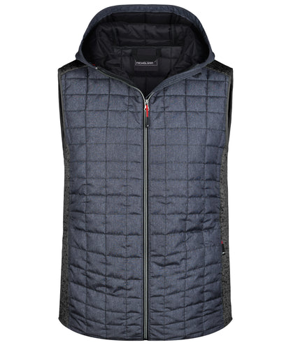 Men´s Knitted Hybrid Vest - Grey-melange/Anthracite-melang