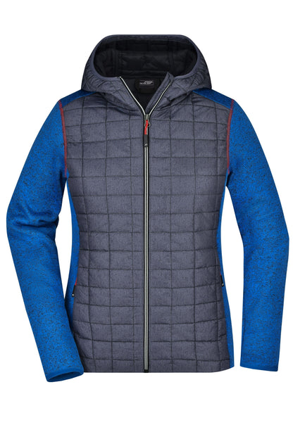 Ladies´ Knitted Hybrid Jacket - Royal-melange/Anthracite-melan