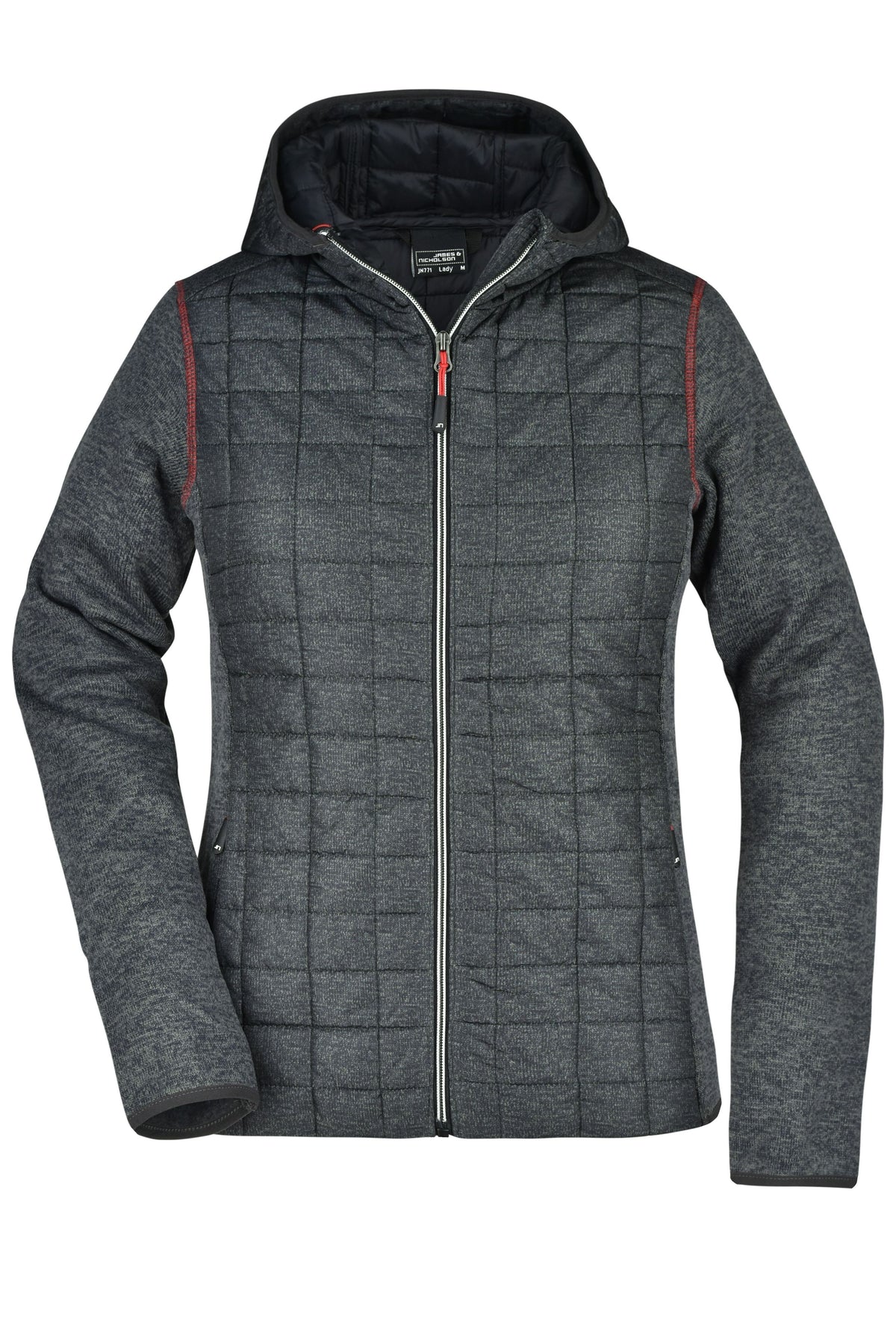 Ladies´ Knitted Hybrid Jacket - Grey-melange/Anthracite-melang