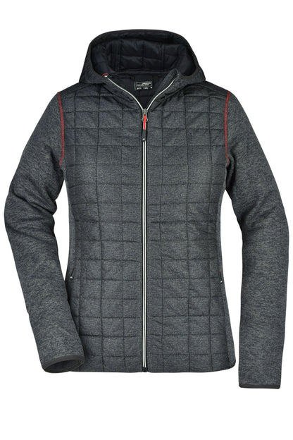 Ladies´ Knitted Hybrid Jacket - Grey-melange/Anthracite-melang