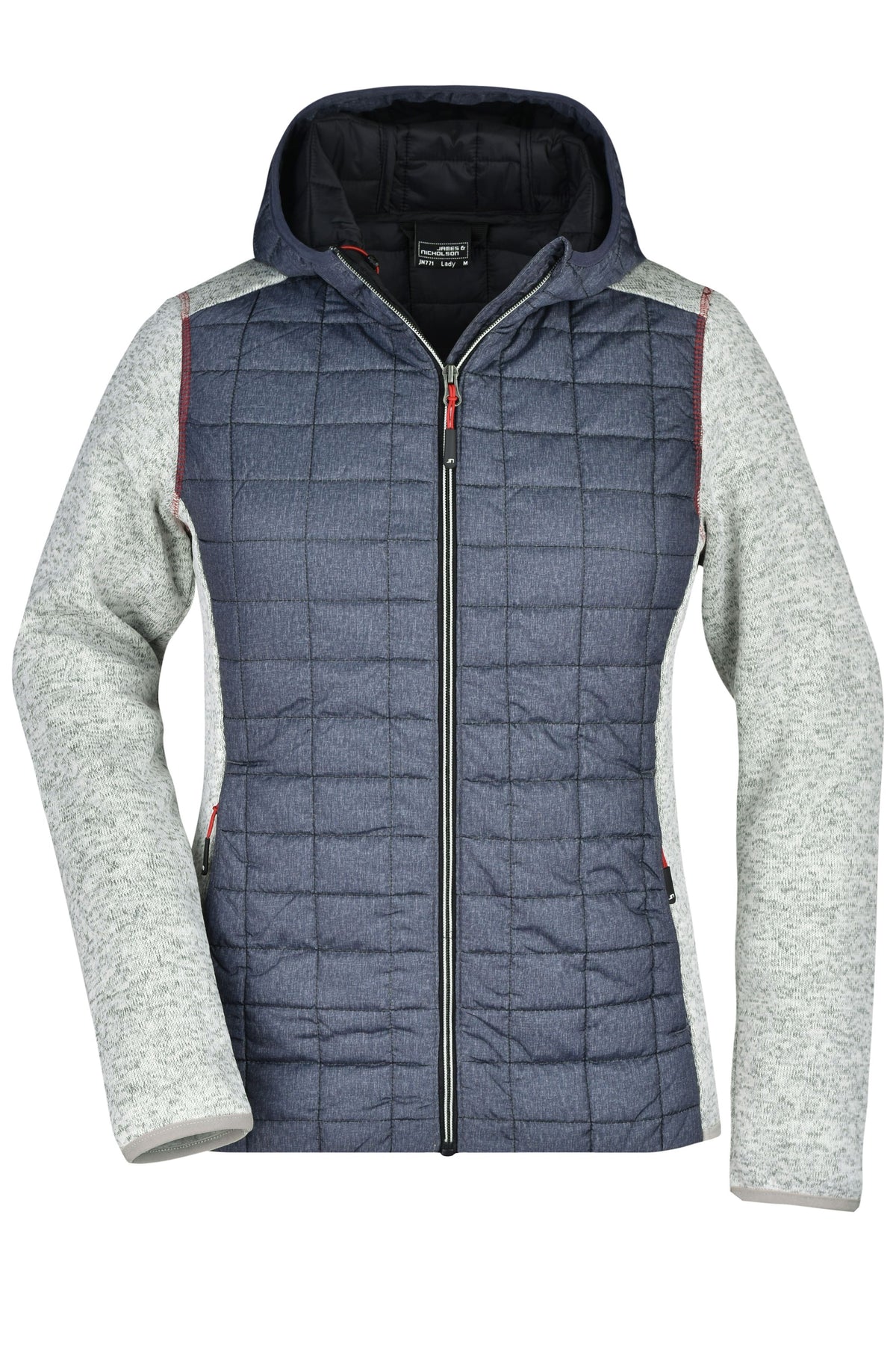 Ladies´ Knitted Hybrid Jacket - Light-melange/Anthracite-melan