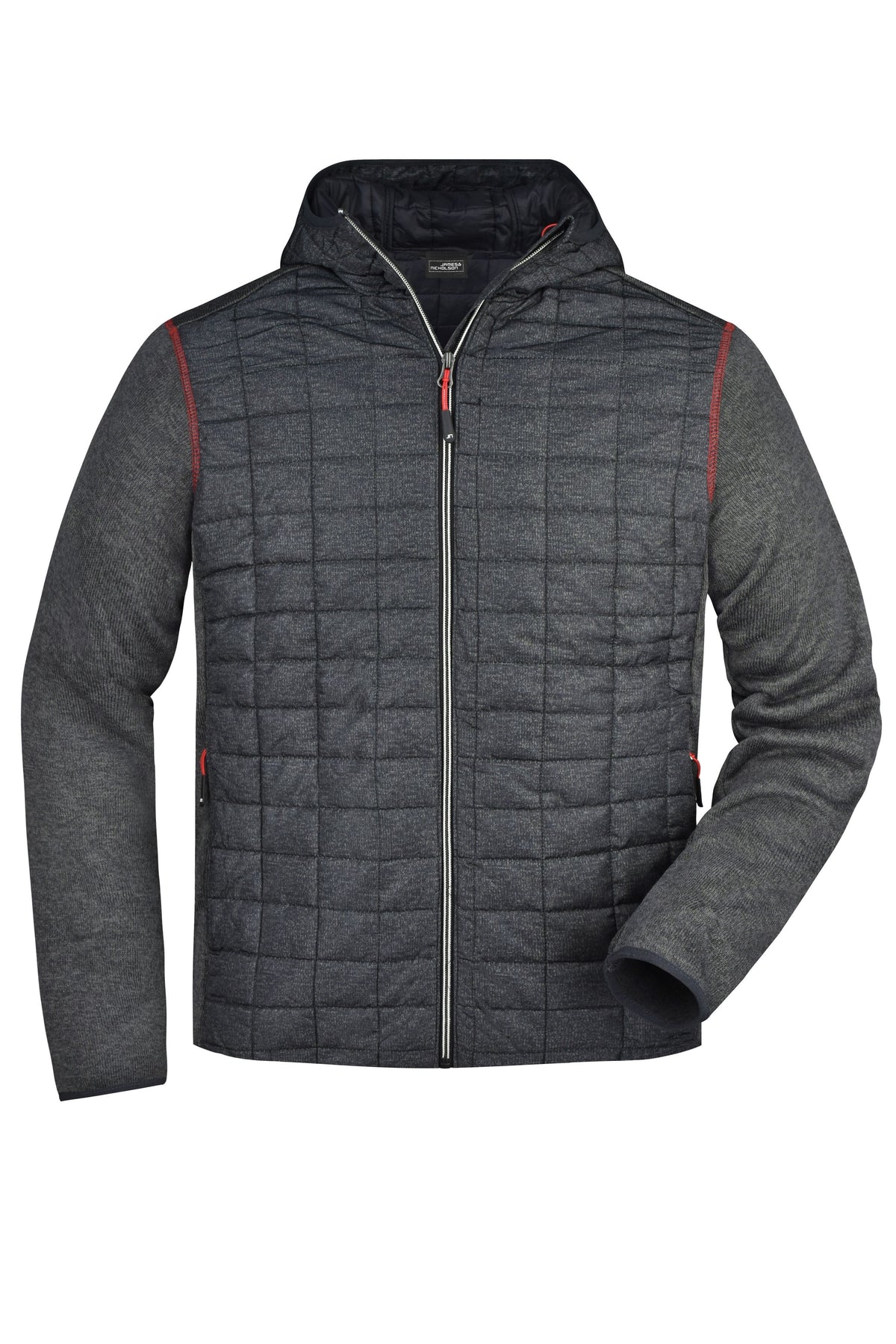 Men´s Knitted Hybrid Jacket - Grey-melange/Anthracite-melang