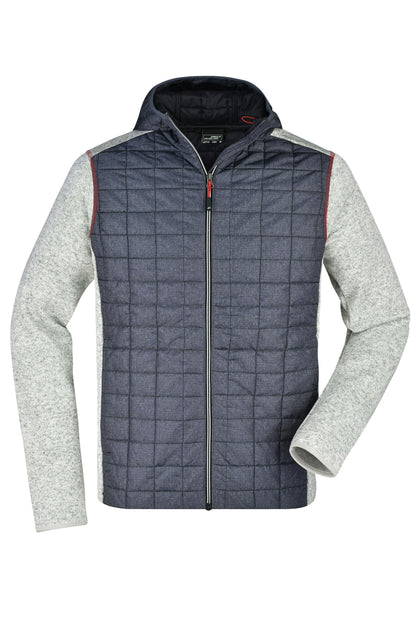 Men´s Knitted Hybrid Jacket - Light-melange/Anthracite-melan