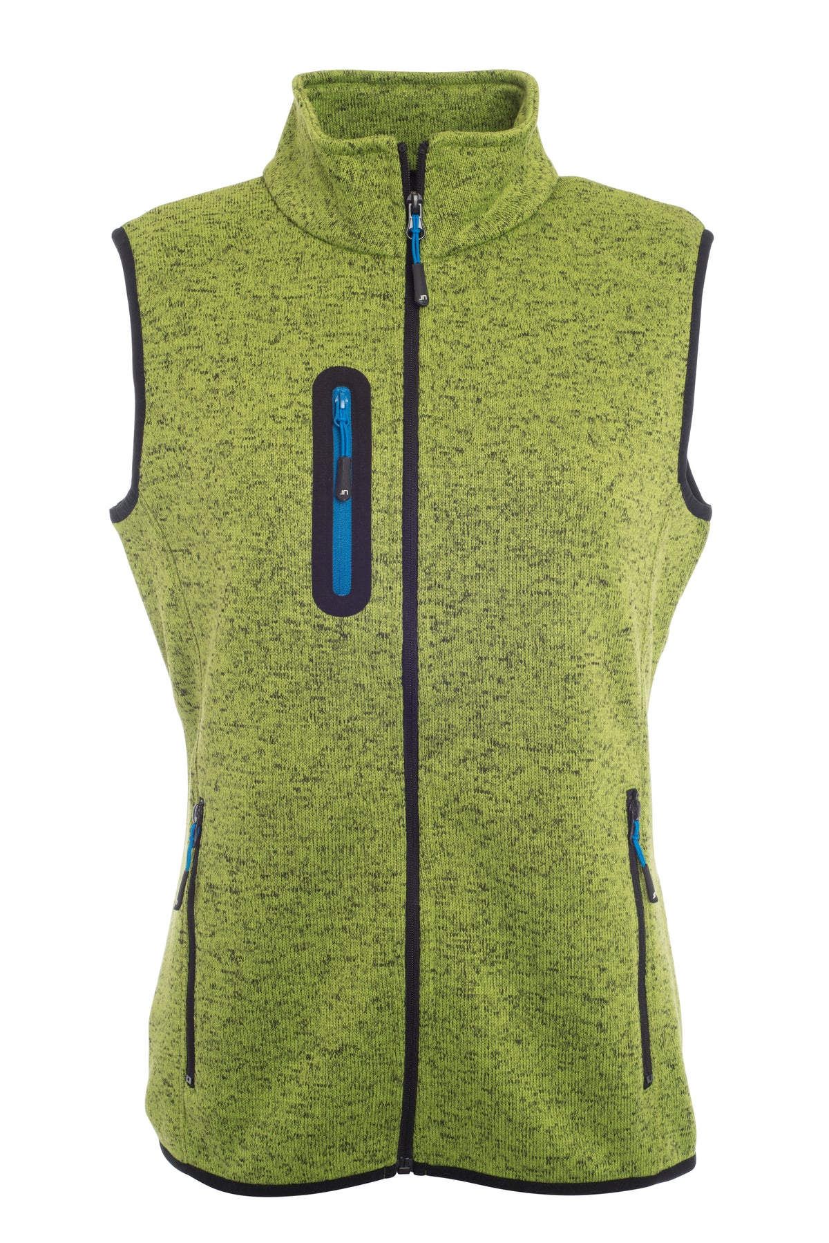 Ladies´ Knitted Fleece Vest - Kiwi-melange/Royal