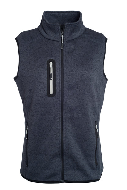 Ladies´ Knitted Fleece Vest - Dark Grey Melange/Silver