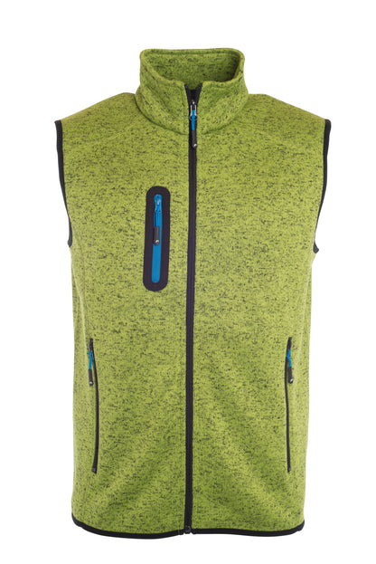 Men´s Knitted Fleece Vest - Kiwi-melange/Royal