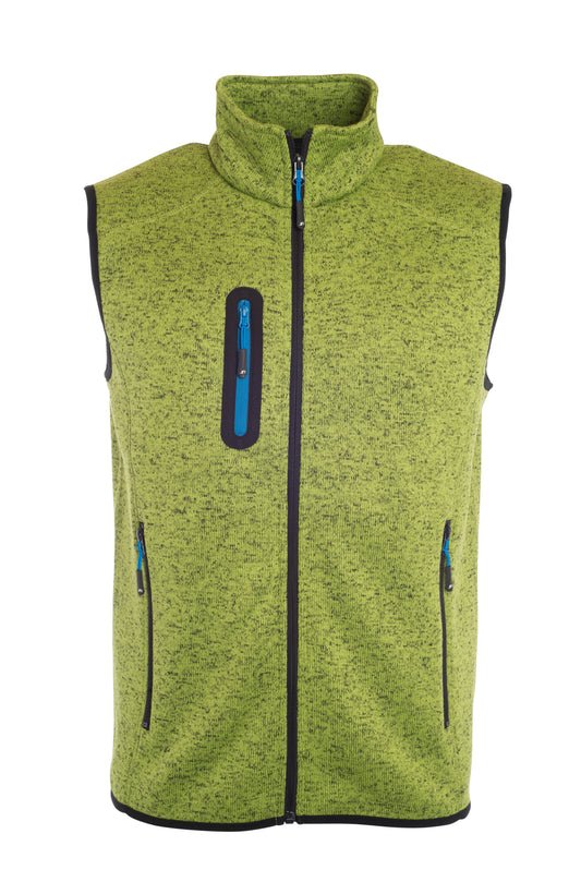 Men´s Knitted Fleece Vest - Kiwi-melange/Royal