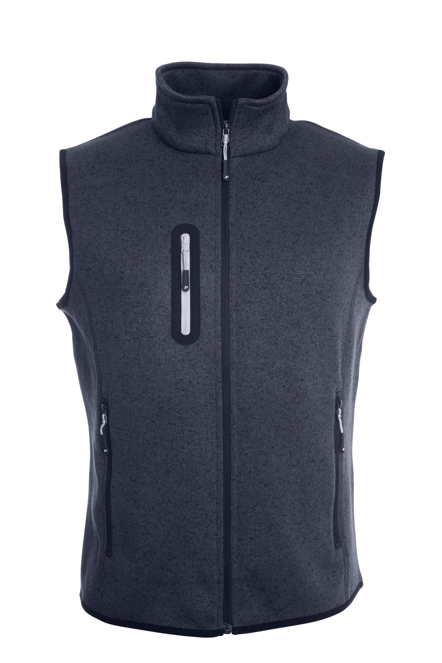 Men´s Knitted Fleece Vest - Dark Grey Melange/Silver