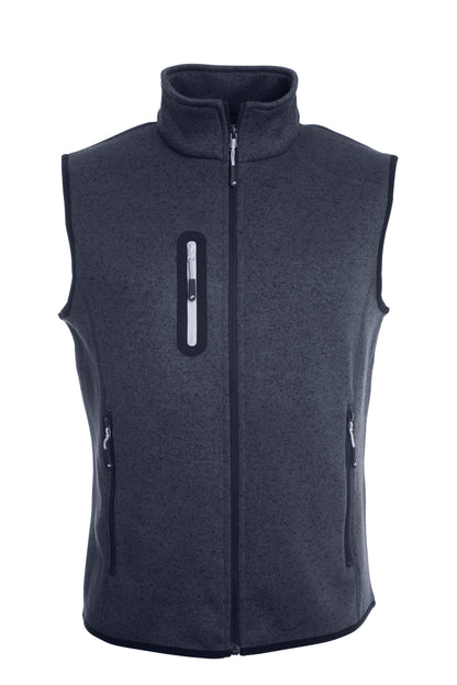 Men´s Knitted Fleece Vest - Dark Grey Melange/Silver