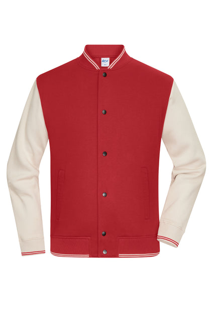 College-Jacket Unisex - Carmine Red/Sand Stone