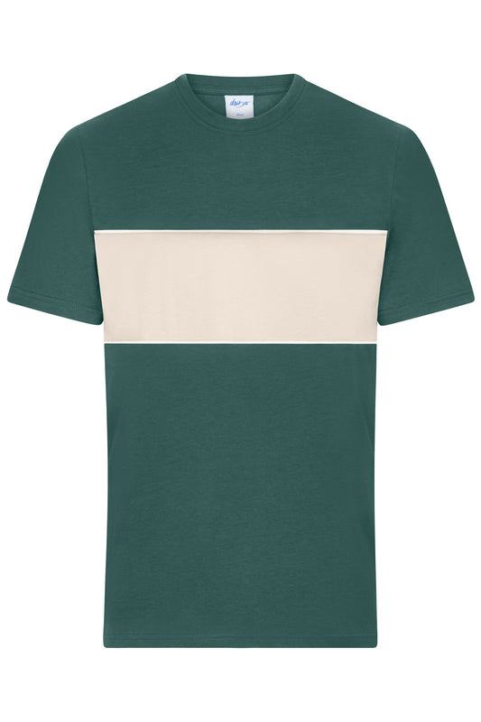 T-shirt Colour-Block Unisex - Smokey Green/Sand Stone