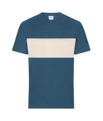 T-shirt Colour-Block Unisex - Dusty Blue/sand Stone